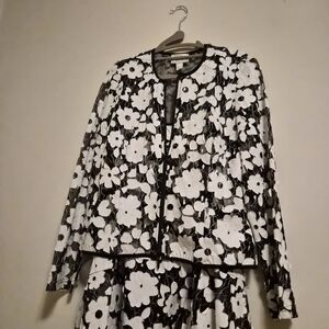 Joseph Ribkoff Black and White Floral Ensemble